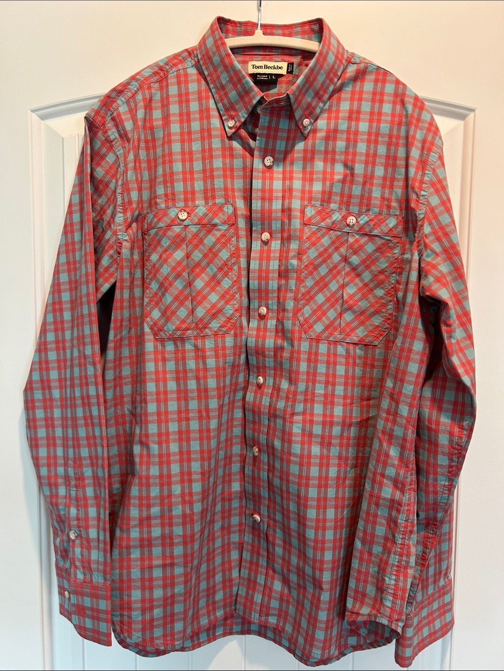 Tom Beckbe Classic Red & Blue Plaid Button-Down Shirt